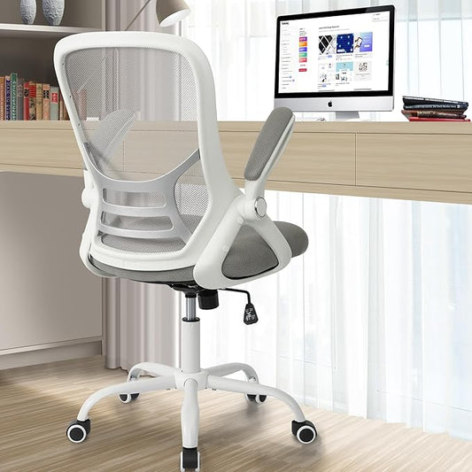 HYLONE Office Chair Ergonomic Desk Chair with Adjustable Armrests, Mesh Executive Chair, Home Office Computer Chairs for Long Hours(Grey)