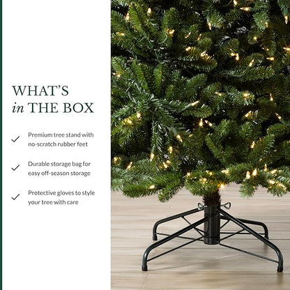Balsam Hill 7.5 ft Unlit Classic Blue Spruce - Artificial Christmas Tree with 2,960+ Tips, Premium Stand & Easy Assembly for Indoor Holiday Decorating
