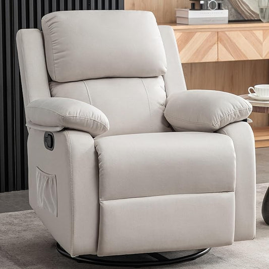 Recliner Chair, 360 Swivel Rocker Chair for Adults, Small Rocking Recliner Chair for Small Spaces