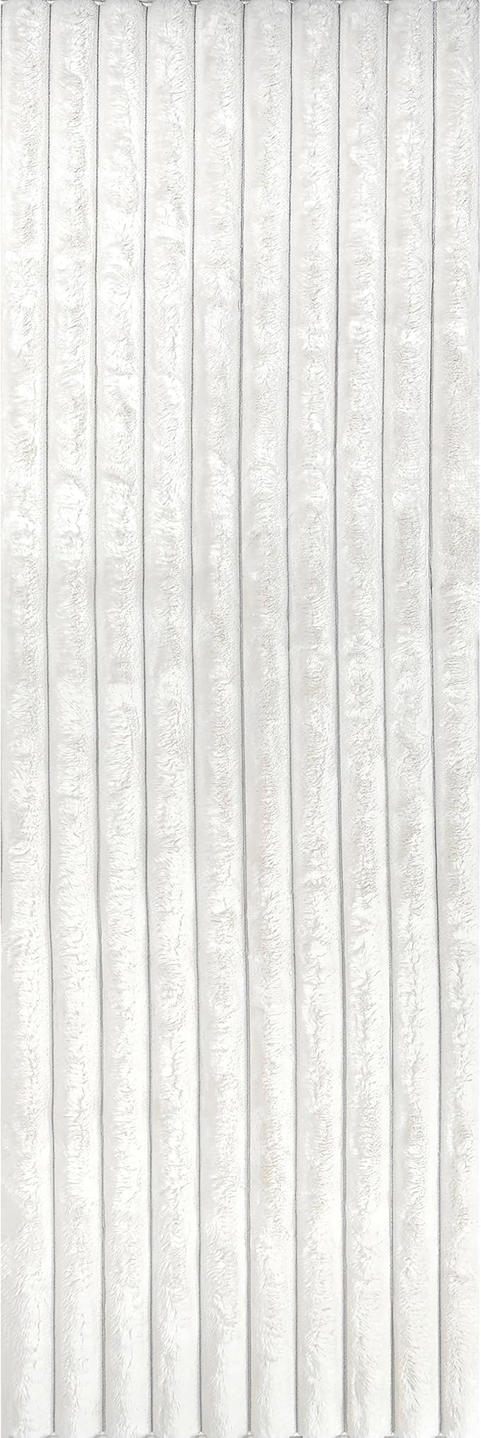 nuLOOM 2'6" x 8' Cozy Plush Area Rug, Machine Washable, Non-Slip, Soft Fluffy Shag Carpet for Living Room Bedroom Kids Room Nursery Home Decor, Kai White