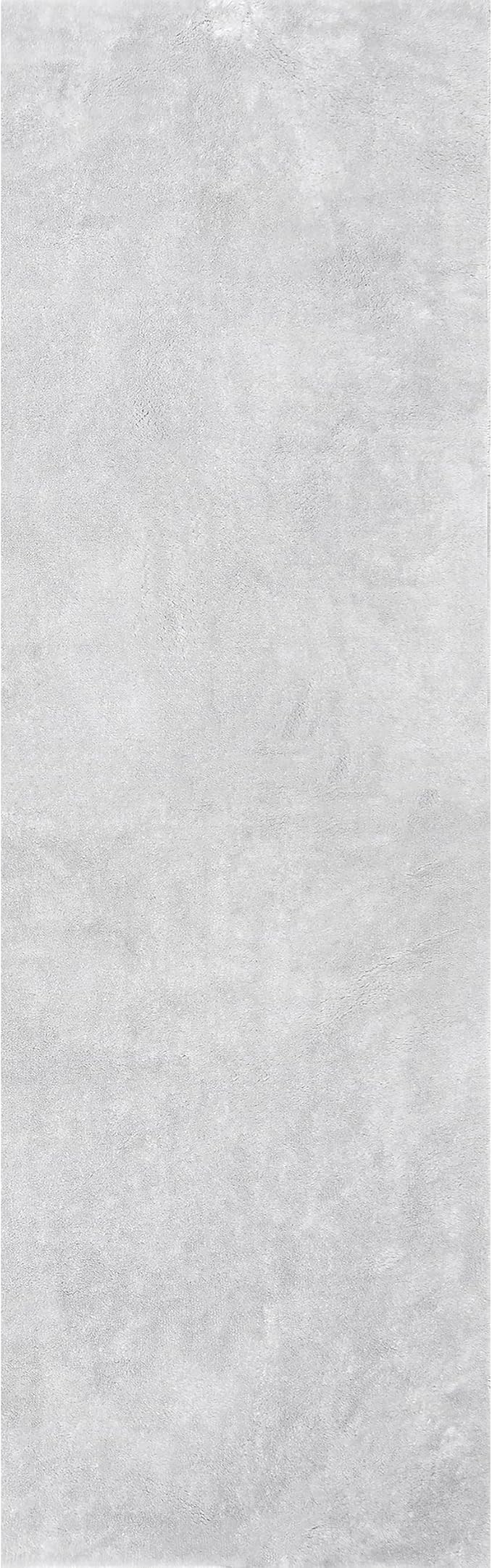 nuLOOM 2' x 8' Cozy Plush Area Rug, Machine Washable, Non-Slip, Soft Fluffy Shag Carpet for Living Room Bedroom Kids Room Nursery Home Decor, Loni Light Grey