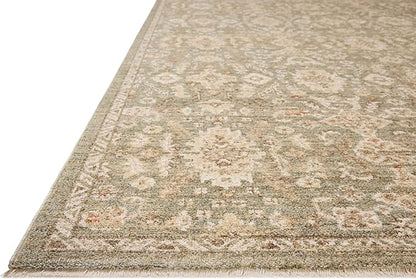 Loloi Chris Loves Julia Palma Collection PLM-03 Lagoon/Natural 2'-3" x 3'-10" Accent Rug Vintage Style Boho Living Room Bedroom Carpet