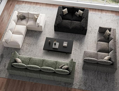 120" Cloud Sectional Couch | Oversize Boneless Couches for Living Room | 4 Seater Modern L-Shape Sofa | Grey