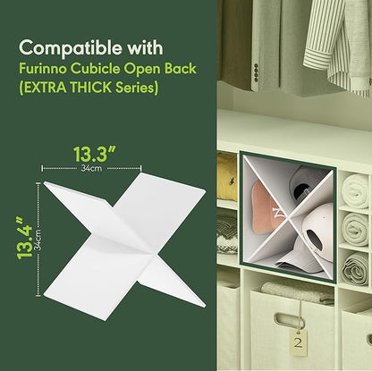 Furinno Cubicle Cube Insert, X-Shelf Cube Organizer, Fits into Extra Thick Cubes, for Organizers and Storage, White (Does not fit IKEA Kallax Shelving)