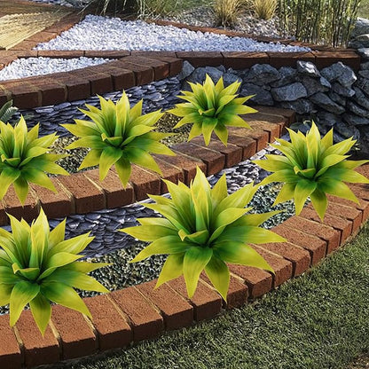 Artificial Agave Plants,Large UV Resistant Fake Agave Planters for Indoor and Outdoor Decorating Tropical Plant Succulents Greenery Indoor Decor (2Pack,22" Yellow)