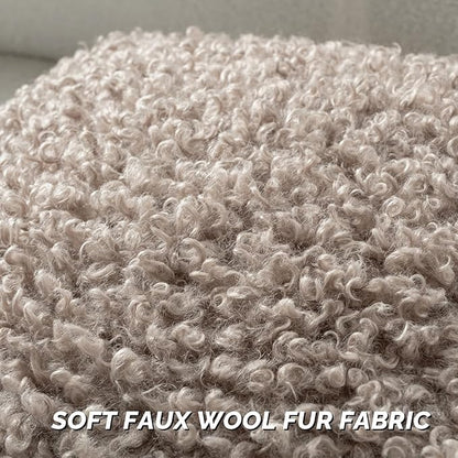 FUTEI Khaki Decorative Throw Pillow Covers 18x18 Inch Set of 2,Soft Fluffy Faux Wool Fur Boucle Textured Cushion Case,Modern Home Decor for Couch Bed Living Room Office