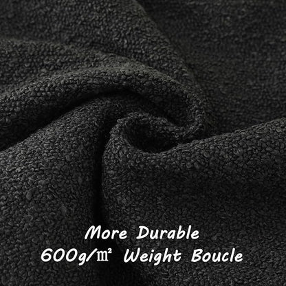 FUTEI Pack of 2 Black Decorative Throw Pillow Covers 16x16 Inch Soft Cozy Solid Boucle Textured Cushion Case,Modern Home Decor for Couch Bed Living Room