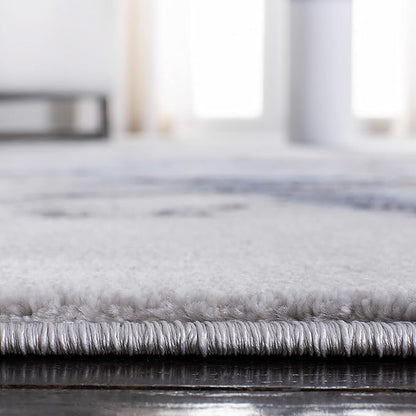 SAFAVIEH Craft Collection Runner Rug - 2'3" x 16', Grey & Blue, Modern Abstract Design, Non-Shedding & Easy Care, Ideal for High Traffic Areas in Living Room, Bedroom (CFT877L)