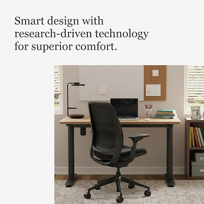 Steelcase Series 2 Office Chair - Ergonomic Work Chair with Wheels for Hard Flooring - with Back Support, Weight-Activated Adjustment & Arm Support - Adjustable Rolling Chairs for Desk - Licorice