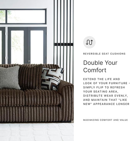 Signature Design by Ashley Maitelynn Contemporary Sofa with Accent Pillows, Reversible Cushions and Sloped Arms, Light Gray