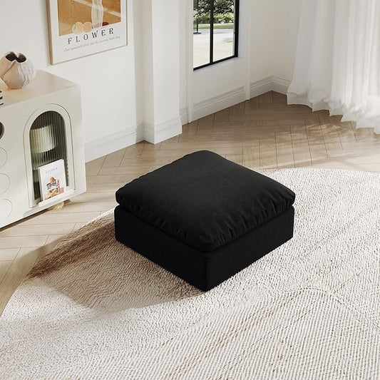 Oversize Cloud Modular Sectional Sofa,Chaise Down Filled Comfort Sofa Detachable Couch Cushion Covers for Living Room Apartment,Black
