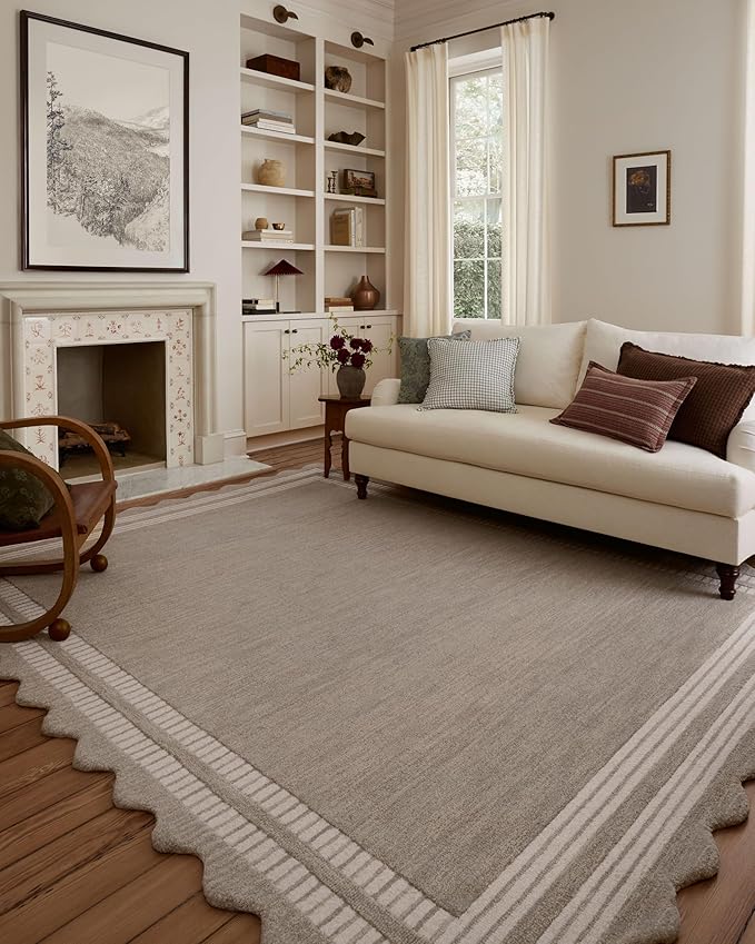 Loloi Chris Loves Julia Scottie Collection SCO-01 Fog/Ivory 2'-6" x 7'-6", .87" Pile Height, Runner Rug