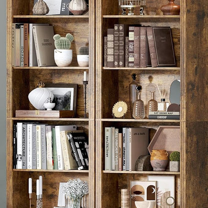 75" Tall Bookshelf, 6-Tier Floor Standing Bookcase with Adjustable Shelves, 24" Wide Open Storage Shelf, Modern Display Organizer for Home Office, Living Room, Bedroom, Study