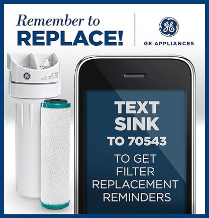 GE Premium Single Stage Drinking Water System Replacement Filter, Fits GX1S01R Under Sink Filtration System, Replace Every 6 Months, FXUVC