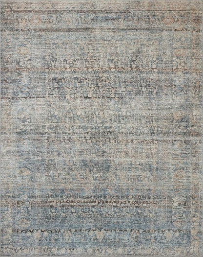 Loloi Amber Lewis Billie Collection, Denim & Blush 2'-3" x 3'-9" Area Rug – Antique & Distressed Accent Rugs for Living Room, Bedroom, Entryway & Hallway, No Shed High Traffic Area Home Decor Rug