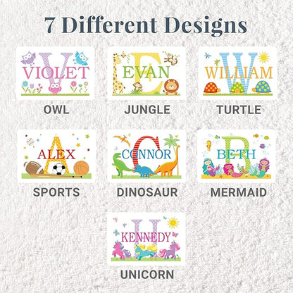 Let’s Make Memories Personalized My Own Name Step Stool - Children’s Step Stool - Sturdy Wood – Non-Toxic Paint, Sealer - Jungle Design - Gray - 14’Wx9.25”Lx8.75”H - Ages 3+