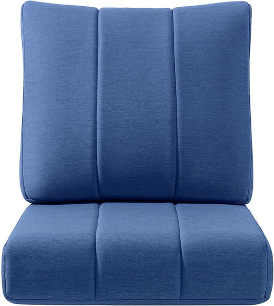 Luxury 24x24x6 Inch Kitty Outdoor Cushions - Water Resistant 1 Set Deat Seat Patio Furniture Cushion for Wicker Dining Rocking Swivel Chairs Loveseat Couch Sectional Sofa - Navy Blue
