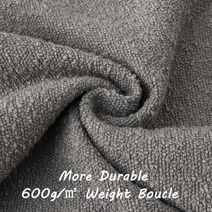 FUTEI Pack of 2 Light Grey Decorative Throw Pillow Covers 18x18 Inch Soft Cozy Solid Boucle Textured Cushion Case,Modern Home Decor for Couch Bed Living Room