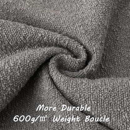 FUTEI Pack of 2 Light Grey Decorative Throw Pillow Covers 24x24 Inch Soft Cozy Solid Boucle Textured European Cushion Case,Modern Home Decor for Couch Bed Living Room