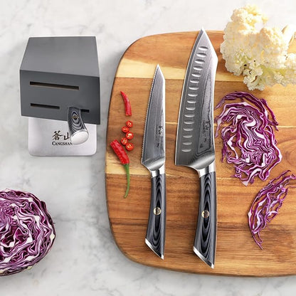 Cangshan NAKA Series X-7 Steel Forged HUA Knife Block Set (4-Piece)