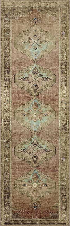 Loloi Magnolia Home by Joanna Gaines Sinclair Collection SIN-06 Clay/Tobacco 2'-3" x 3'-9", .25" Pile Height, Machine Washable, Accent Rug
