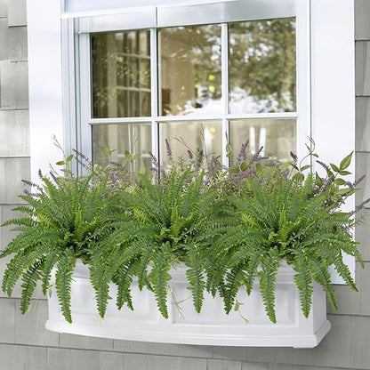 Ferns Artificial Plants 33.5" Dia. Faux Ferns for Outdoor Planter Large Fake Ferns Look Real Artificial Ferns with 60 Fronds Hanging Boston Fern Fake Plant Shrubs for Home Farmhouse Garden Porch Decor
