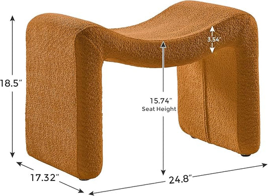 VANOMi Large Footstool Ottoman, Multi-Functional Modern Foot Stool, Sofa Footrest Extra Seating for Living Room, Entryway, Hallways and Bedrooms, Large, Curry