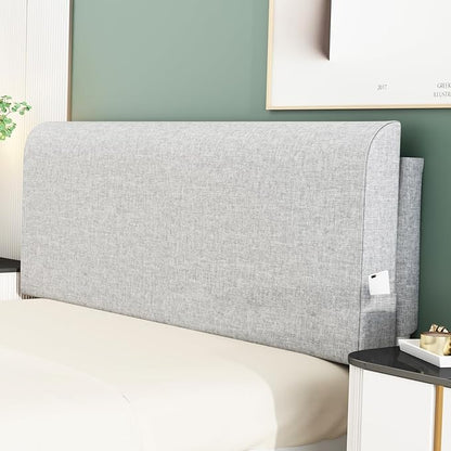 Upholstered Twin Headboard, No Tools Needed, Wall Mounted Headboard with Removeable Washable Linen, Multi-Functional Backrest (Grey)