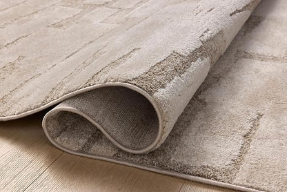 Loloi Amber Lewis Monty Collection MOT-04 Taupe/Beige 2'-7" x 8'-0", .50" Pile Height, Runner Rug