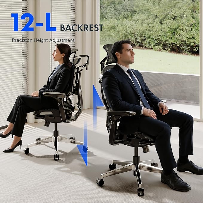 FLEXISPOT ErgoX-PRO Ergonomic Office Chair Black – 5D Lumbar, 7D Armrests, 4D Headrest, 551LB Capacity, AeroWeave 5.0 Mesh Seat – Office, Gaming, Bedroom
