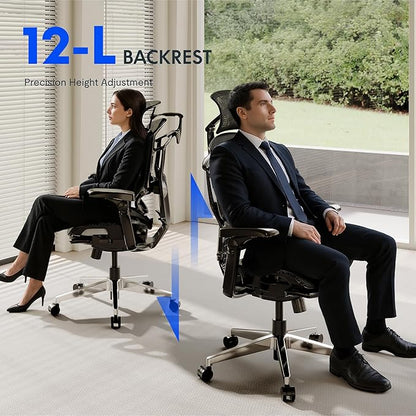 FLEXISPOT ErgoX-PRO Ergonomic Office Chair with Footrest Black – 5D Lumbar, 7D Armrests, 4D Headrest, 551LB Capacity, Cloudtech Cushion – Office, Gaming, Bedroom