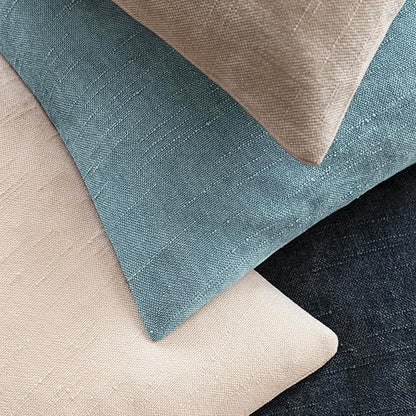 Foindtower Pack of 2 Textured Chenille Throw Decorative Pillow Covers Square Accent Solid Cushion Cover Neutral Farmhouse Pillow Case for Couch Sofa Bedroom Living Room 16x16 Inch,Light Blue