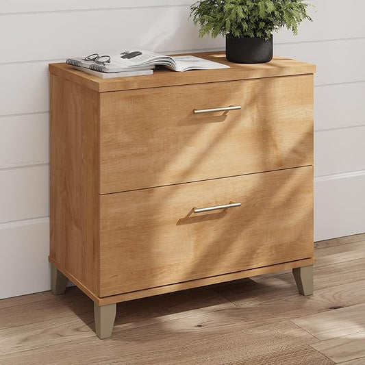 Bush Furniture 2 Drawer Lateral File Cabinet, Letter and Legal-Size Document Storage for Home or Professional Office, Somerset Collection, Maple Cross