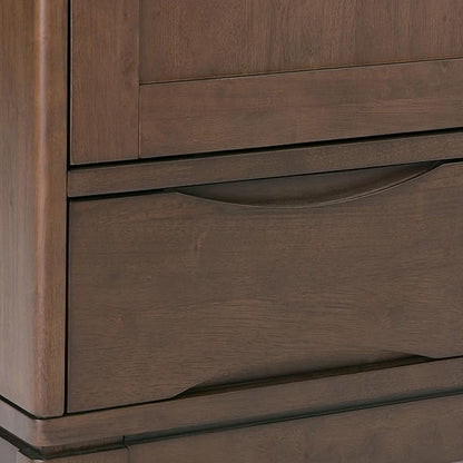 SIMPLIHOME Harper Solid Wood 48 inch Storage Cabinet in Walnut Brown (Set of 2) for The Living Room, Entryway and Family Room