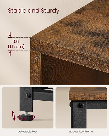 VASAGLE Coat Rack Shoe Bench Set, Hall Tree with Bench, Entryway Furniture, Multifunctional, Dot Coat Hooks, 2-Tier Shoe Rack, Industrial Style, for Entryway, Hallway, Rustic Brown ULCR073K01