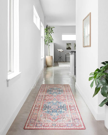 Loloi II Skye Collection SKY-05 Brick/Ocean 7'-6" x 9'-6" Area Rug