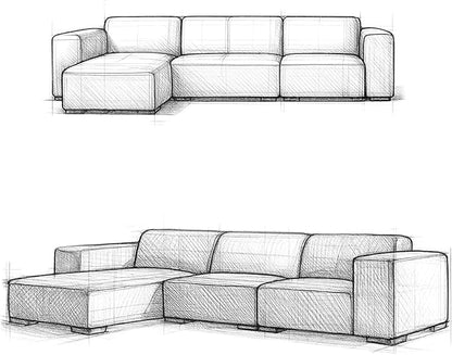 SIMPLIHOME Rex Left-Facing Modular Sectional Sofa in Full-Grain Genuine Leather, Caramel Brown, 122-inches Wide, Handcrafted Modern-Style 4-Seater L-Shaped Leather Couch with Left Chaise