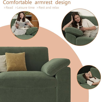 EASE MOOSE Modern Loveseat Sofa for Living Room, Comfty 2 Seat Solid Wood Frame Sofa, FSC Certified Modern Deep Seat Couch, Removable Cover