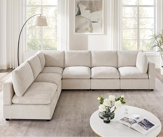 VANOMi Modular Sectional Sofa, Convertible Couch Modular Sofa Without Ottoman, Sectional Sofas for Living Room Small Apartments