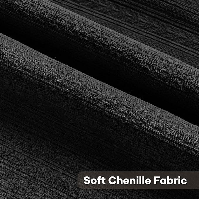 FUTEI Black Decorative Throw Pillow Covers 20x20 Inch Set of 2,Soft Cozy Wheat Ear Striped Patterns Cushion Cases,Modern Home Decor for Couch Bed Living Room