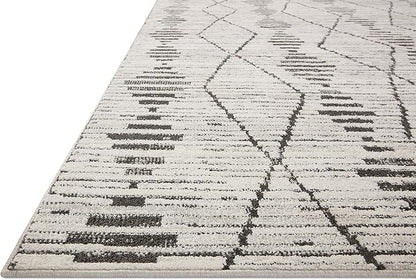 Loloi Kamala Collection KAM-02 Charcoal/Dove 6'-7" x 9'-6" Area Rug