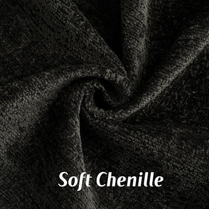 FUTEI Black Chenille Throw Pillow Covers 16x16 Inch Set of 2,Soft Cozy Bound Edge Design Cushion Case,Home Decor for Couch Bed Living Room