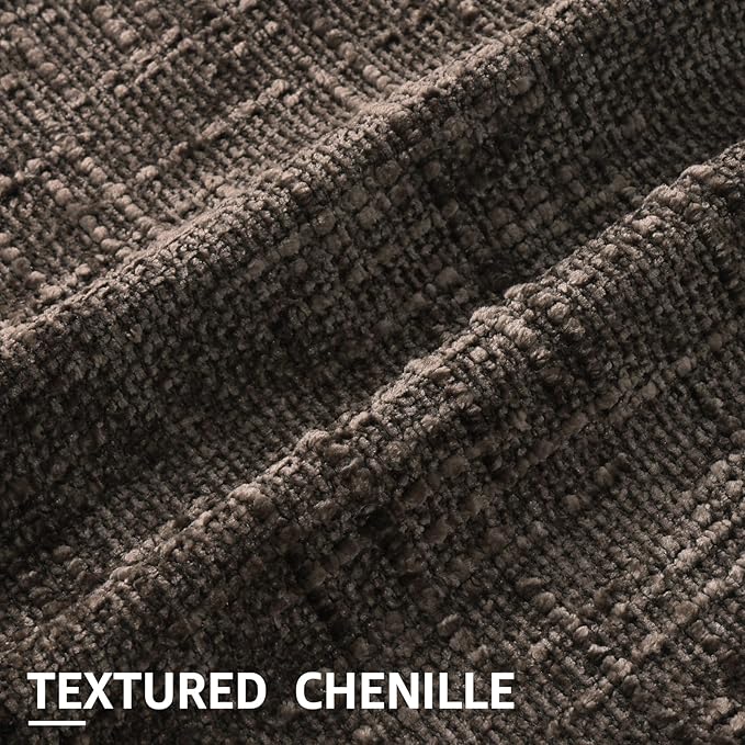decorUhome Dark Brown Chenille Throw Pillow Covers 24x24 Set of 2 Thick Textured Slubby Couch Pillow Covers Farmhouse Accent Modern Neutral Decorative Pillow Cases for Bed Sofa Living Room