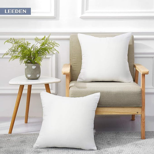 Leeden 20 x 20 Pillow Inserts (Set of 2) - Throw Pillow Inserts with 100% Cotton Cover - 20 Inch Square Decorative Pillows for Sofa, Couch, Bed and Home Decor