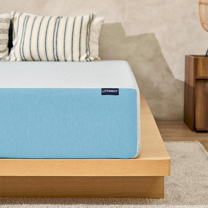 LIFEMENT Basic King Cooling Gel Infused Memory Foam Mattress in a Box | Medium Firm Bed, Fiberglass Free, Certified Pressure Relief Foam, Cooling Comfort Sleep, 12 Inch