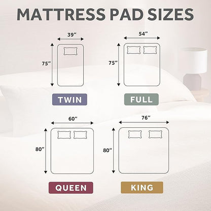 Sunbeam Electric Heated Mattress Pad Restful Quilted Extra-Cozy Fabric 12 Heat Settings 12-Hour Auto Shut-Off Deep Pocket Fit Machine Washable Queen 80" x 60"