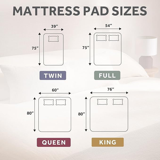 Sunbeam Electric Heated Mattress Pad Restful Quilted Extra-Cozy Fabric 12 Heat Settings 12-Hour Auto Shut-Off Deep Pocket Fit Machine Washable Twin 75" x 39"