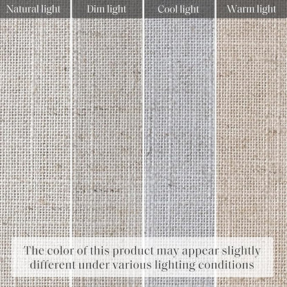 Madison Park Kyler Cordless Roman Shades - Single Panel, Lightweight Linen Blend Fabric, Natural Design, Easy Installation, Light Filtering Window Blind, Bedroom, Living Room Decor 35"W x 64"H Natural