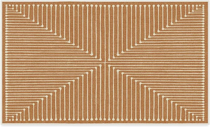 RUGGABLE x Jonathan Adler Machine Washable Modern Area Rug – Inkdrop Copper 3x5, Stain-Resistant, Non-Slip – Small Rugs for Living Room, Bedroom, Hallway, Entryway & Office–with Cushioned Pad