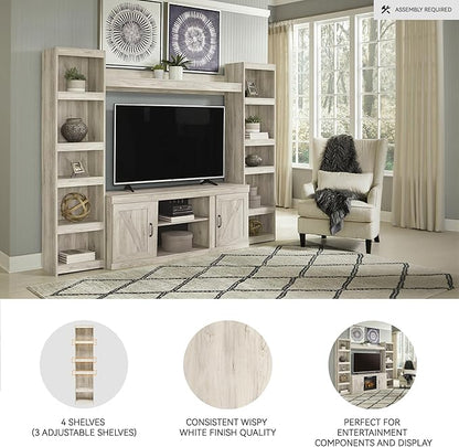 Signature Design by Ashley Bellaby Farmhouse Pier with 3 Adjustable Shelves, Whitewash